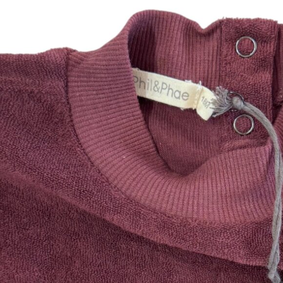 PHIL & PHAE - SWEATER - 100% ORGANIC COTTON - BURGUNDY  - 18M - NWT - Picture 3 of 4